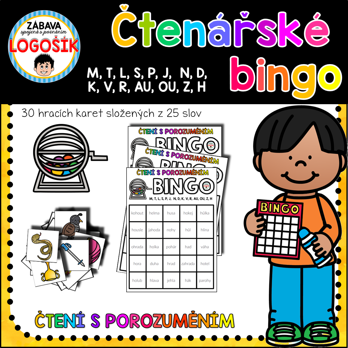 Ctenarske Bingo M T L S P J N D K V R Ou Au Z H Cesky Jazyk Cteni Uciteleucitelum Cz