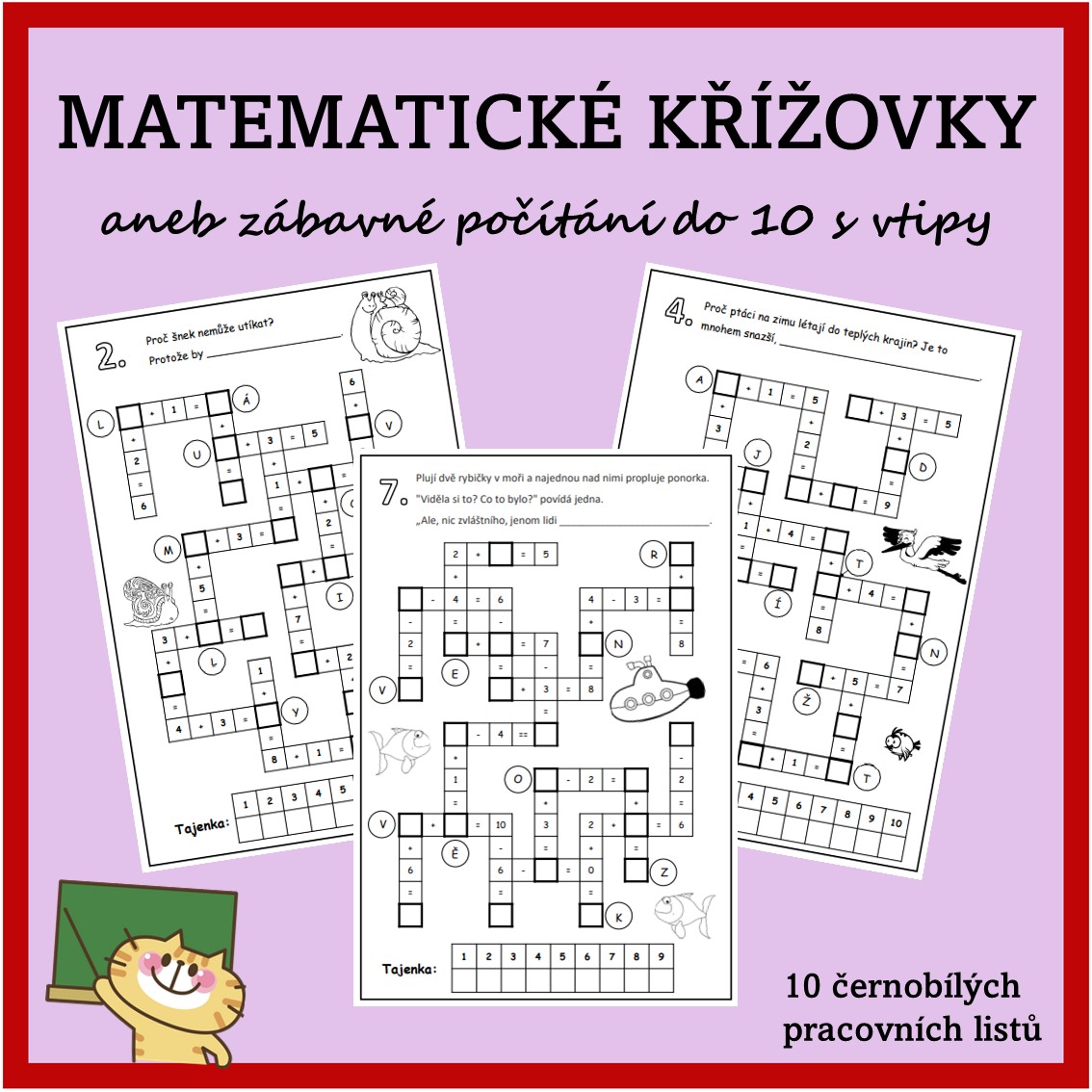 Matematické křížovky do 10 - Matematika | UčiteléUčitelům.cz