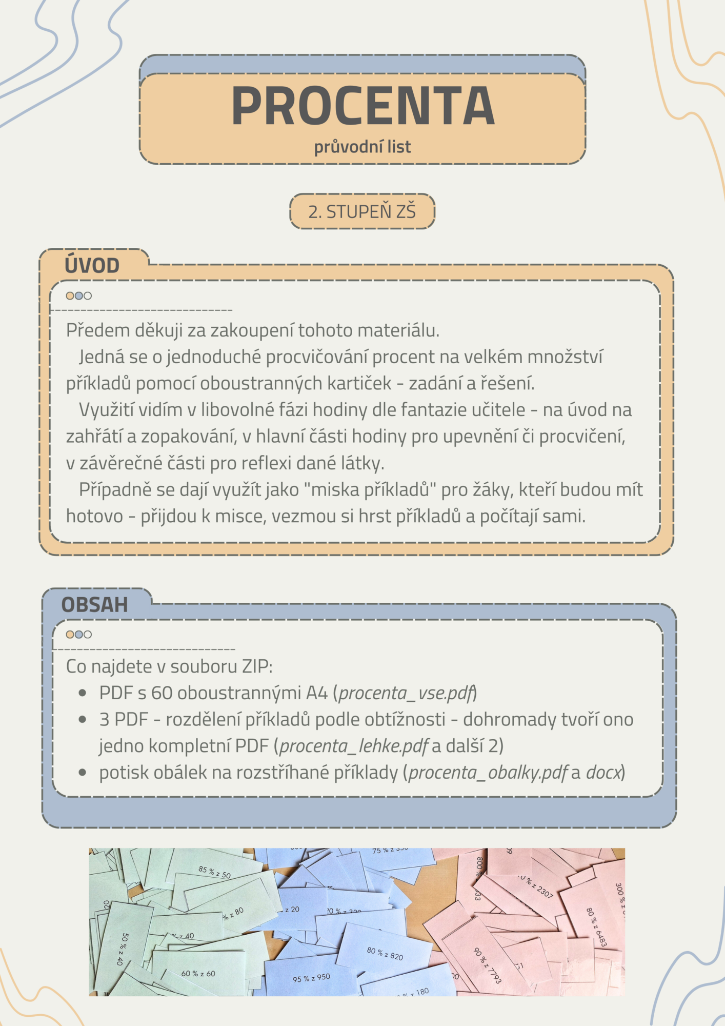 Procenta - oboustranné kartičky - Matematika | UčiteléUčitelům.cz