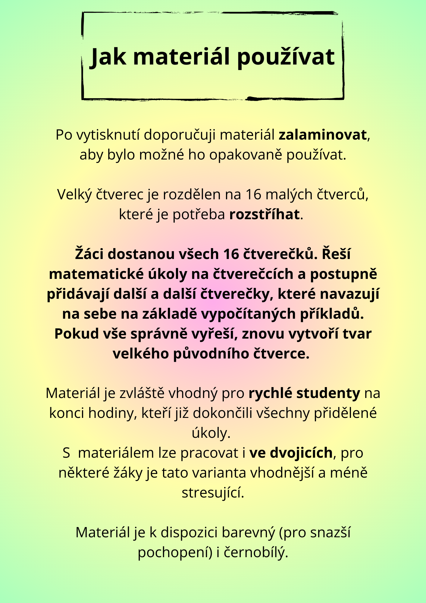 Násobení a dělení - ČTVERCE - Matematika | UčiteléUčitelům.cz