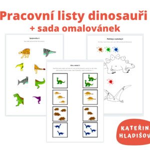 Pracovní listy dinosauři + omalovánky