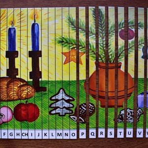 Vánoce - obrázky podle abecedy a čísel