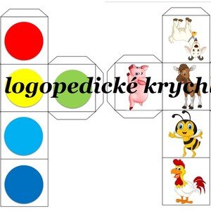 Logopedické krychle - barvy a zvířata