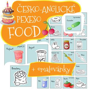 Česko-Anglické omalovánkové pexeso (food) 