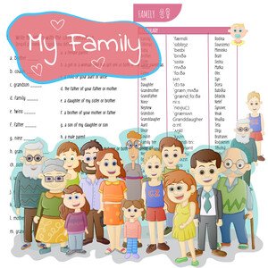 My family - pracovní listy a hra "Family tree"
