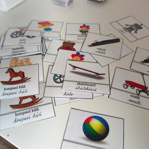 Montessori třísložkové karty - dětské hračky