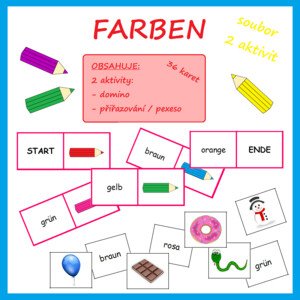 FARBEN - domino, přiřazování / pexeso