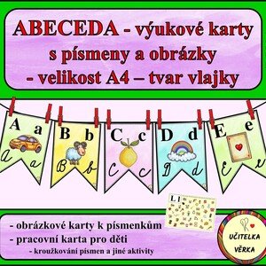 ABECEDA - výukové karty s písmeny a obrázky - vlajky