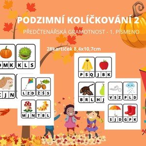 Podzimní kolíčkování 2 - předčtenářská gramotnost