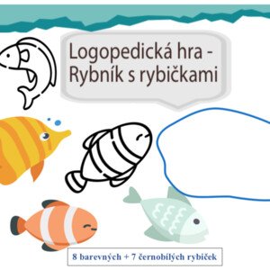 Logopedická hra - Rybník s rybičkami (barevná a černobílá verze)