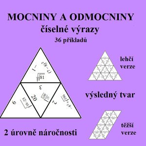 Trimino - MOCNINY A ODMOCNINY - číselné výrazy (2 úrovně náročnosti)