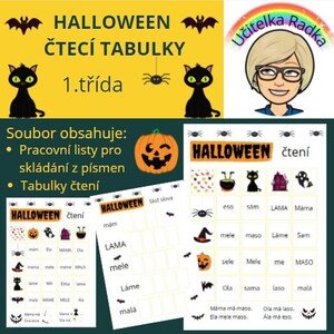 Halloween - čtecí tabulky pro 1.třídu