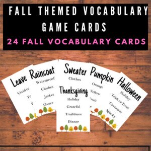 Fall Vocabulary | Sada kartiček | Guessing game
