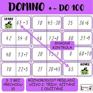 Domino - sčítání a odčítání do 100