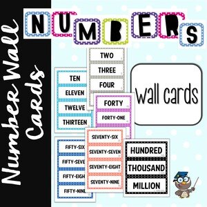 Number Wall Cards - karty s číslovkami 