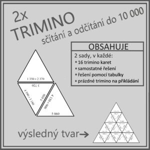 TRIMINO - sčítání a odčítání do 10 000 (2x trimino)