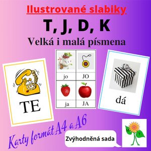 Ilustrované slabiky s písmeny t, d, j, k - zvýhodněná sada