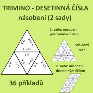Trimino - DESETINNÁ ČÍSLA - násobení - 2 sady