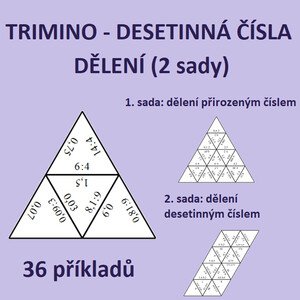 Trimino - DESETINNÁ ČÍSLA - dělení - 2 sady