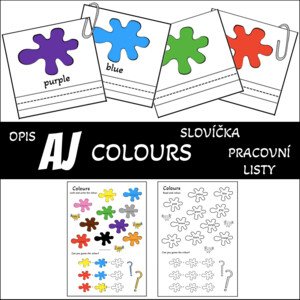 AJ - colours, barvy (opis, slovíčka, pracovní list)