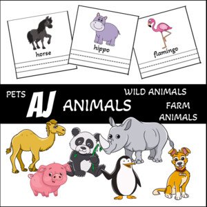 AJ - animals (pets, wild animals, farm animals), opis, překlad, slovíčka