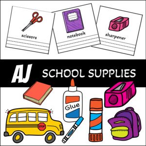 AJ - school supplies, školní pomůcky (opis, překlad, slovíčka)