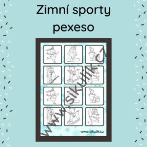 Zimní Sporty- Omalovánkové Mini Pexeso