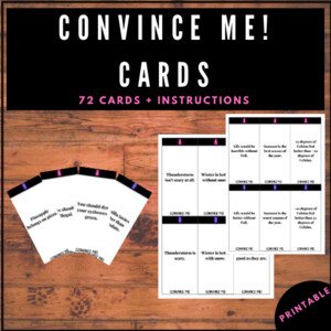 Convince me cards | Teaching critical thinking, warm-up or wrap-up | 72 cards