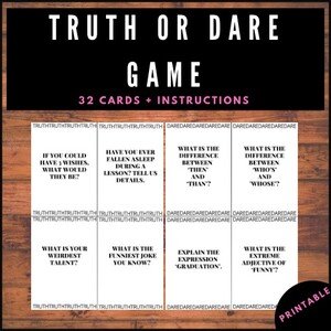 Truth or Dare Game | 32 Cards | Konverzační hra