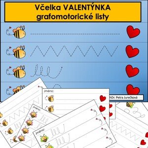 Včelka Valentýnka - grafomotorické listy