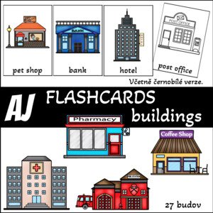 Flashcards - buildings (budovy) - my town