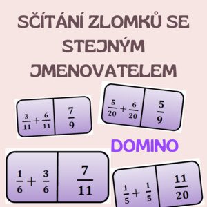 Sčítání zlomků se stejným jmenovatelem - DOMINO