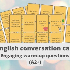 English conversation cards: Engaging warm-up questions