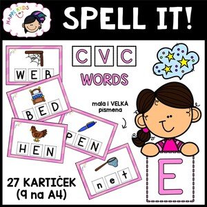 SPELL IT! CVC words - E (kartičky)