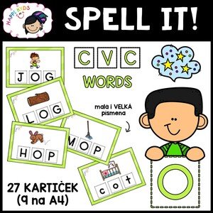 SPELL IT! CVC words - O (kartičky)