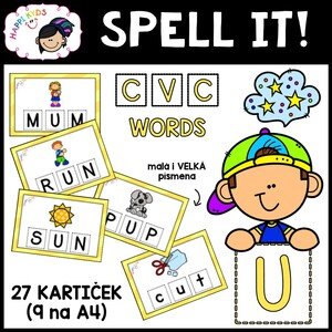 SPELL IT! CVC words - U (kartičky)