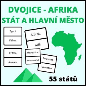 Hlavní města - Afrika (přiřazování do dvojic / selfcorrecting karty)