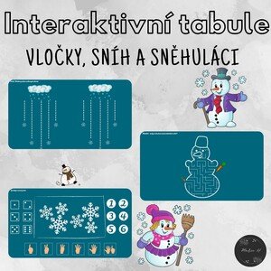 Vločky, sníh a sněhuláci, interaktivní tabule