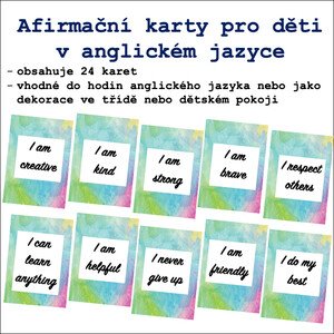 Afirmační karty pro děti v anglickém jazyce
