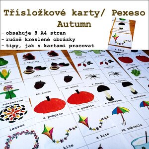 Třísložkové karty/Pexeso - Autumn