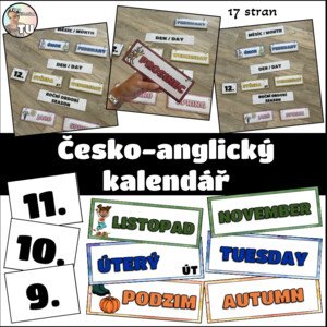 Česko-anglický kalendář - aktivní výzdoba