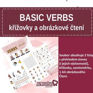 Basic verbs křížovky a obrázkové čtení