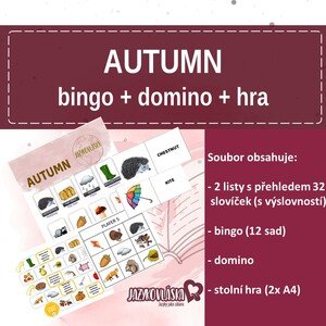Autumn bingo, domino, hra