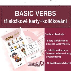 Basic verbs třísložkové karty + kolíčkování
