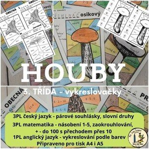 Houby - vykreslovačky 3. třída