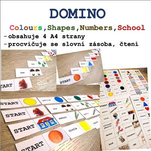 DOMINO - Colours, Shapes, Numbers, School