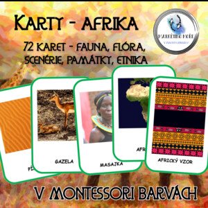 Afrika - karty - Montessori barvy