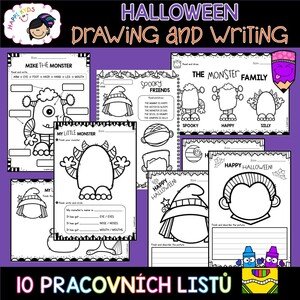 HALLOWEEN DRAWING and WRITING - pracovní listy
