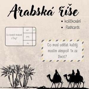 Arabská říše - flashcards, kolíčkování