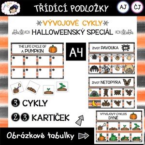 TŘÍDÍCÍ PODLOŽKY - Vývojové cykly - Halloweenský speciál